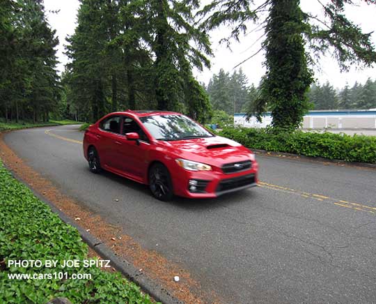 on the road.... 2018 Subaru WRX Premium, Pure Red color