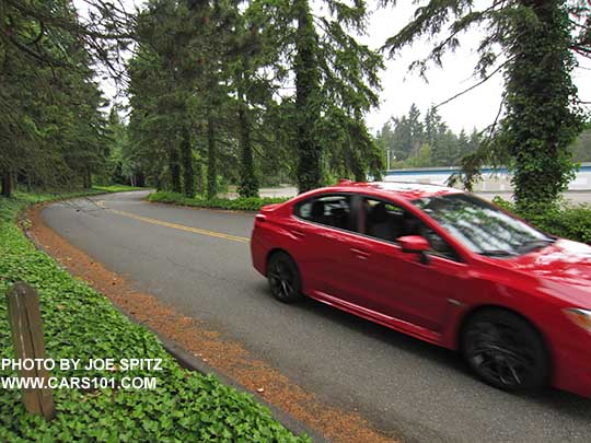 moving... 2018 Subaru WRX Premium, Pure Red color shown
