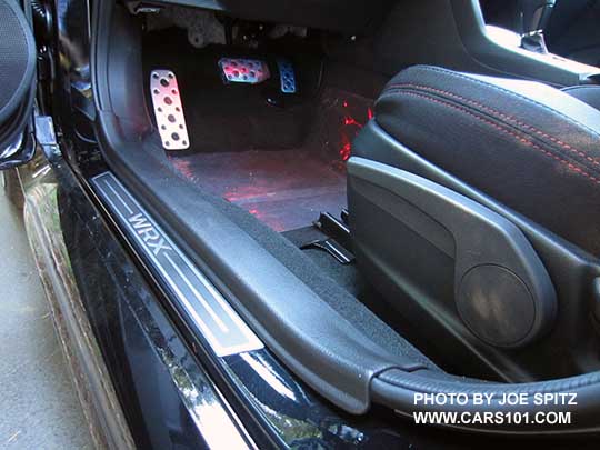 2018 Subaru WRX optional front door sill plate (standard on STI)