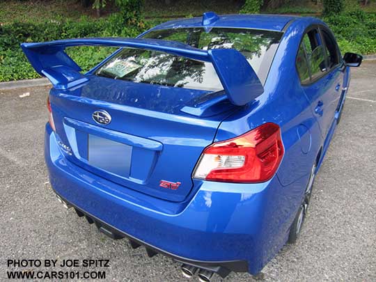 2018 Subaru STI tall wing rear spoiler, wr blue color