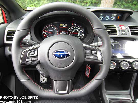 2018 Subaru WRX Premium smooth leather wrapped D shaped steering wheel