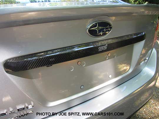 2018 Subaru WRX and STI optional trunk trim (not real carbon fiber)