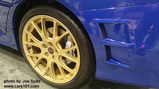 2018 Subaru WRX STI Type RA gold 19" forged BBS alloy wheel