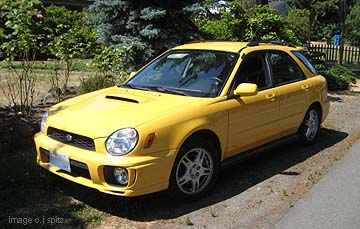 2003 WRX wagon, Sonic Yellow. Limited production color