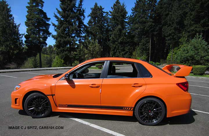 2013 WRX and STI Special Edition, tangeine orange, STI shown