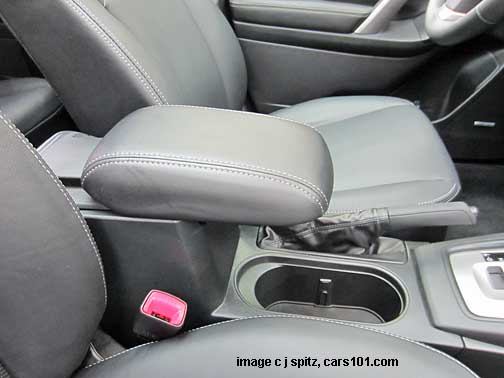 2014 forester adjustable front armrest, standard on premium, limited, touring models