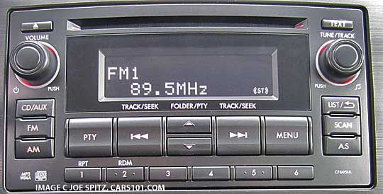 close-up on 2014 forester 2.5i base model stereo