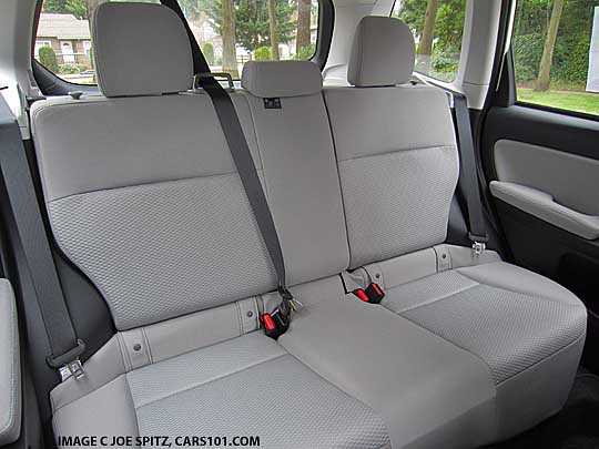 2014 forester 2.5i base model rear seat, gray cloth shown