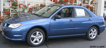 2007 Newport Blue Impreza SE sedan