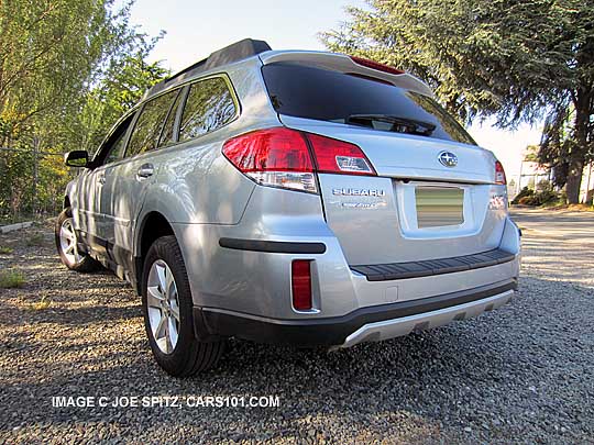 2013 subaru outback with optional rear bumper underguard and dealer installed corner moldings